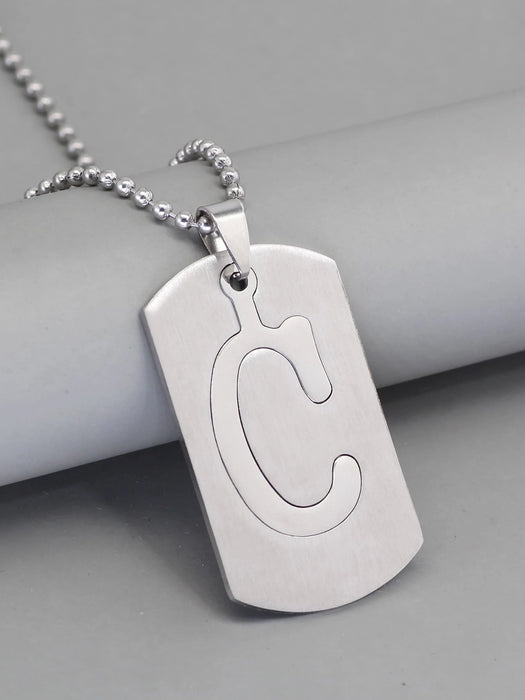 Shein Hombres Collar con dije geométrico y detalle de letra M - Quierox - Tienda Online