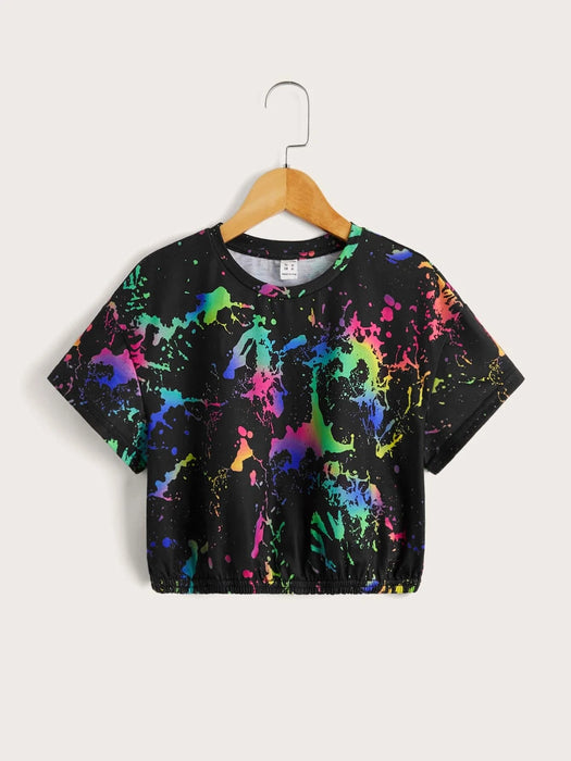 SHEIN ICON Camiseta Gráfica Impresa Con Tinta Reflectante - Quierox - Tienda Online