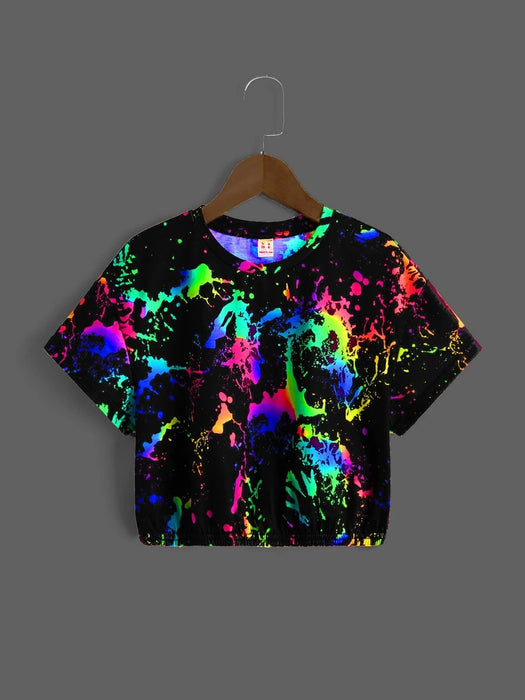 SHEIN ICON Camiseta Gráfica Impresa Con Tinta Reflectante - Quierox - Tienda Online