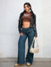 SHEIN ICON Jeans de color liso, estilo casual y versátil de pierna ancha con bolsillos - Quierox - Tienda Online
