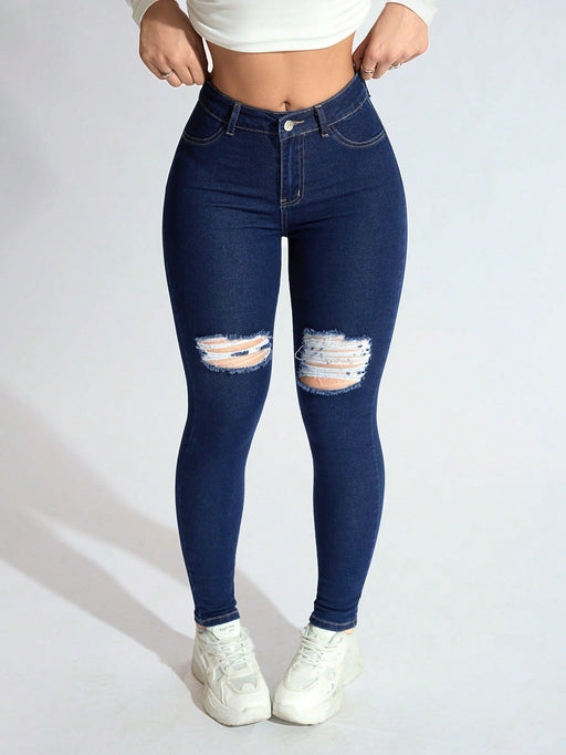 SHEIN ICON Pantalones vaqueros casuales y versátiles para mujer - Quierox - Tienda Online