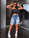 SHEIN ICON Shorts vaqueros desgastados informales de verano - Quierox - Tienda Online
