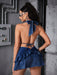 SHEIN ICON Vestido mini de mezclilla con espalda descubierta y cuello halter sexy - Quierox - Tienda Online