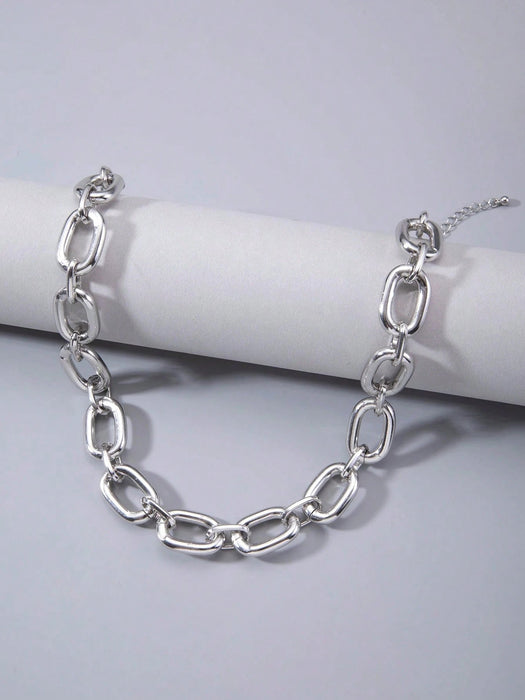 SHEIN imoli 1pc Collar artístico de cadena grande exagerada de moda - Quierox - Tienda Online