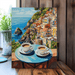 Shein Impresión artística de espresso italiano, póster de Positano de la costa de Amalfi, regalo para amantes del café 35"*50"*1.5" - Quierox - Tienda Online