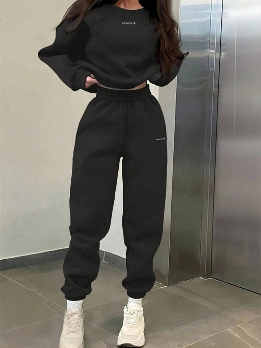 SHEIN INAWLY 2 piezas Conjunto de sudadera y pantalón de chándal casual - Quierox - Tienda Online