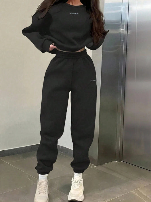 SHEIN INAWLY 2 piezas Conjunto de sudadera y pantalón de chándal casual - Quierox - Tienda Online