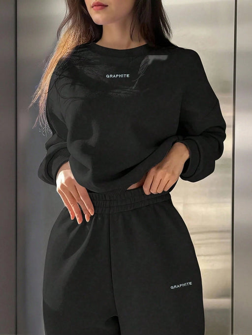 SHEIN INAWLY 2 piezas Conjunto de sudadera y pantalón de chándal casual - Quierox - Tienda Online