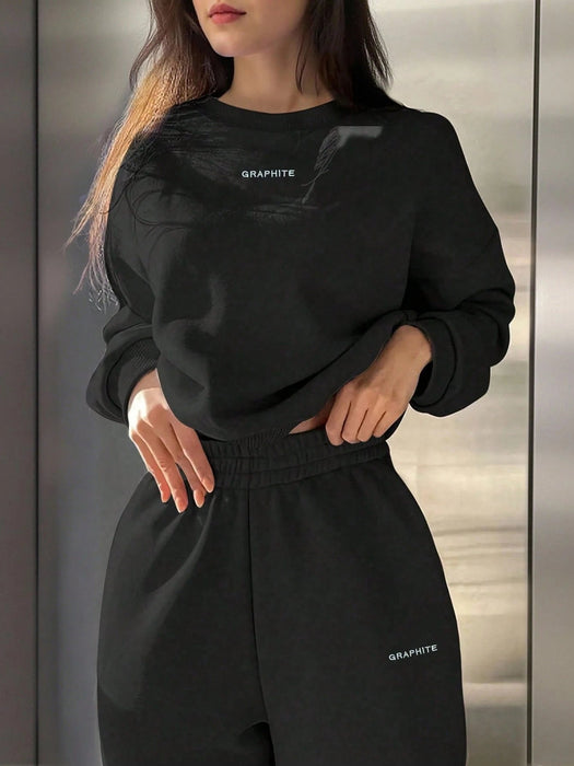 SHEIN INAWLY 2 piezas Conjunto de sudadera y pantalón de chándal casual - Quierox - Tienda Online