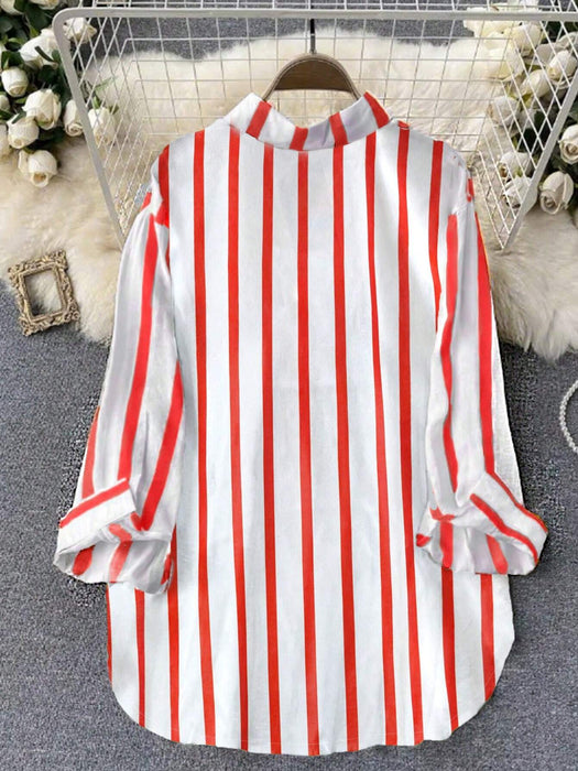 SHEIN INAWLY Camisa de mujer, holgada con hombros caídos, botones y doble bolsillo - Quierox - Tienda Online