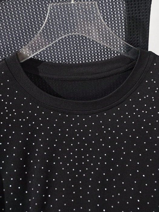 Shein INAWLY Camiseta casual de manga corta con cuello redondo y color liso para hombre - Quierox - Tienda Online