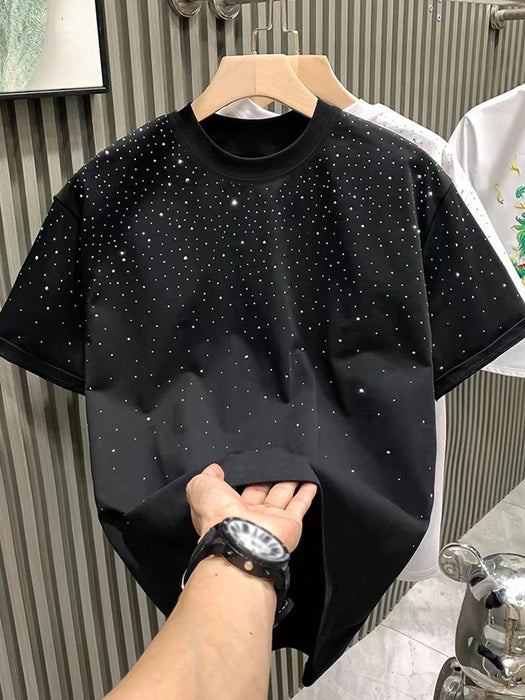 Shein INAWLY Camiseta casual de manga corta con cuello redondo y color liso para hombre - Quierox - Tienda Online
