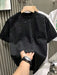 Shein INAWLY Camiseta casual de manga corta con cuello redondo y color liso para hombre - Quierox - Tienda Online