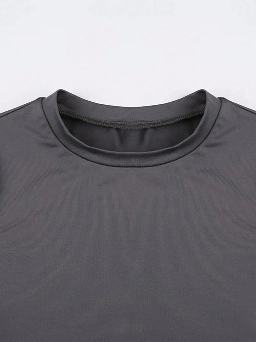 Shein INAWLY Camiseta casual de manga larga y cuello redondo lisa para mujer - Quierox - Tienda Online