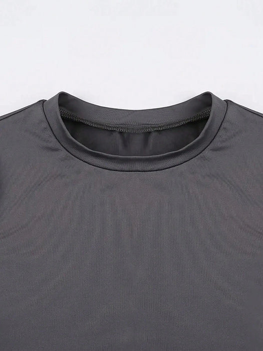 Shein INAWLY Camiseta casual de manga larga y cuello redondo lisa para mujer - Quierox - Tienda Online