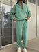 SHEIN INAWLY Conjunto de sudadera con cremallera media y pantalones jogger para mujer - Quierox - Tienda Online