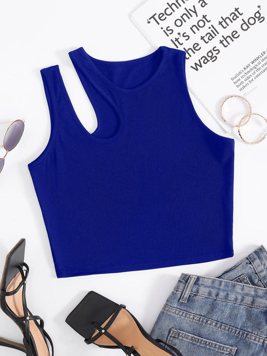 SHEIN INAWLY Leisure - Camiseta sin mangas de punto acanalado - Quierox - Tienda Online