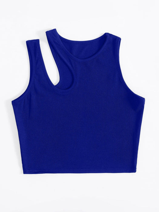 SHEIN INAWLY Leisure - Camiseta sin mangas de punto acanalado - Quierox - Tienda Online