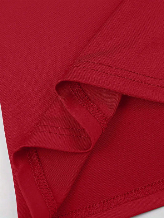 Shein INAWLY Solva Camiseta de manga larga y cuello redondo de unicolor - Quierox - Tienda Online