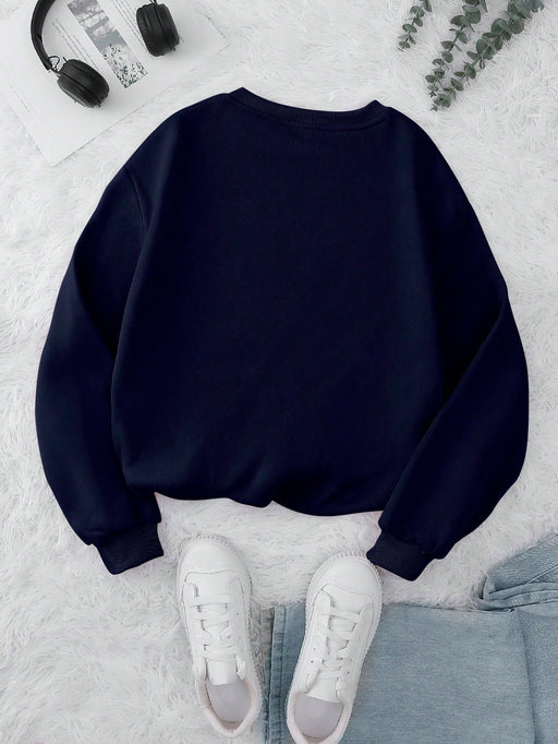 SHEIN INAWLY Sudadera con forro térmico con diseño de letras, tops de manga larga - Quierox - Tienda Online