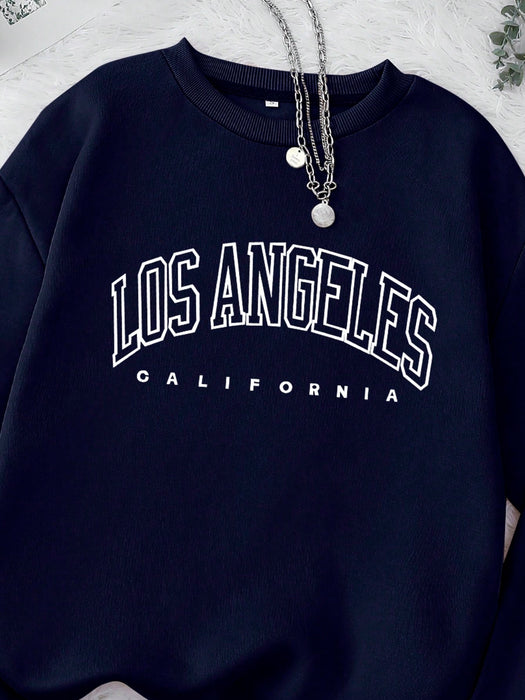 SHEIN INAWLY Sudadera con forro térmico con diseño de letras, tops de manga larga - Quierox - Tienda Online