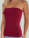 Shein INAWLY Top sin tirantes ajustado de color liso para verano - Quierox - Tienda Online