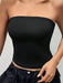 Shein INAWLY Top sin tirantes ajustado de color liso para verano - Quierox - Tienda Online
