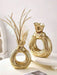 SHEIN Jarrón cerámico dorado, jarrón decorativo redondo - Quierox - Tienda Online