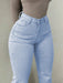 Shein Jeans ajustados acampanados con lazo bordado en el bolsillo trasero - Quierox - Tienda Online