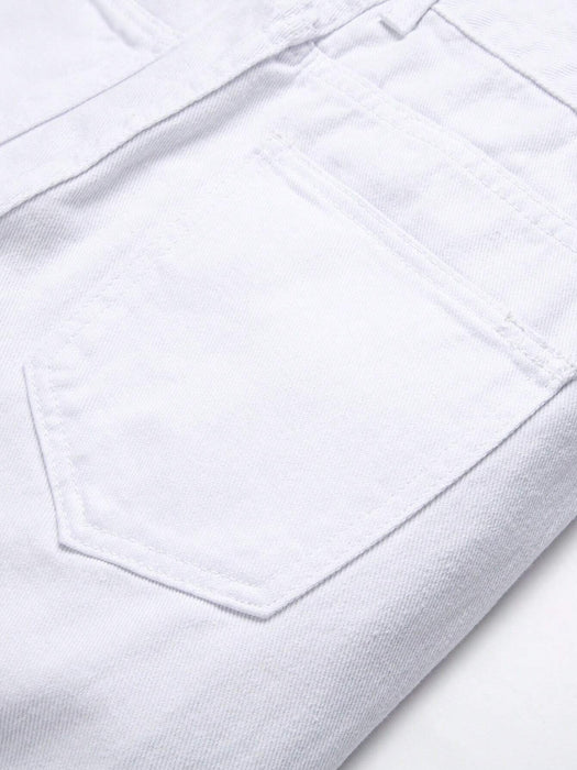 Shein Jeans blancos ajustados desgastados para niño preadolescente - Quierox - Tienda Online