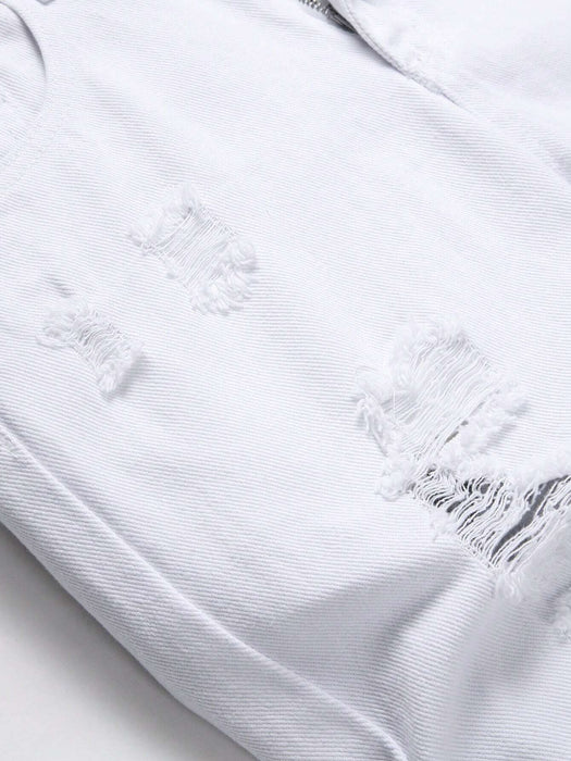 Shein Jeans blancos ajustados desgastados para niño preadolescente - Quierox - Tienda Online
