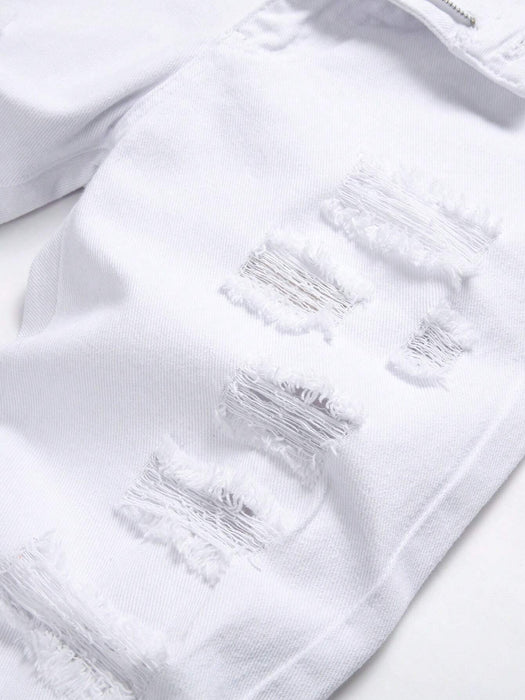 Shein Jeans blancos ajustados desgastados para niño preadolescente - Quierox - Tienda Online