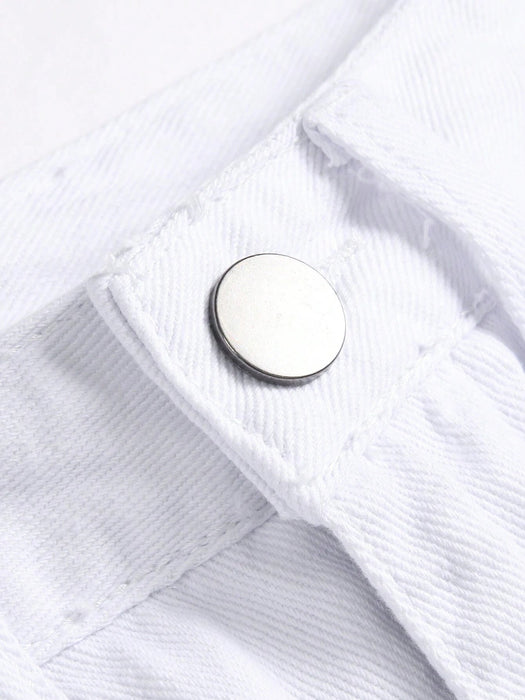 Shein Jeans blancos ajustados desgastados para niño preadolescente - Quierox - Tienda Online