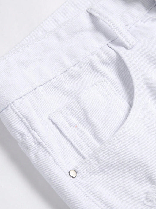 Shein Jeans blancos ajustados desgastados para niño preadolescente - Quierox - Tienda Online