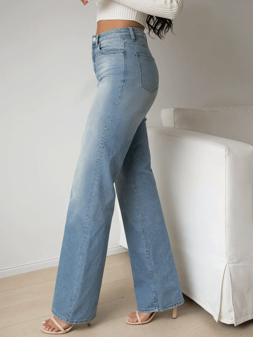 SHEIN jeans de mezclilla elástica lavada azul claro para mujer - Quierox - Tienda Online