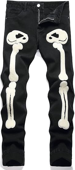 Shein Jeans para hombre Jeans con estampado de esqueleto para hombre - Quierox - Tienda Online