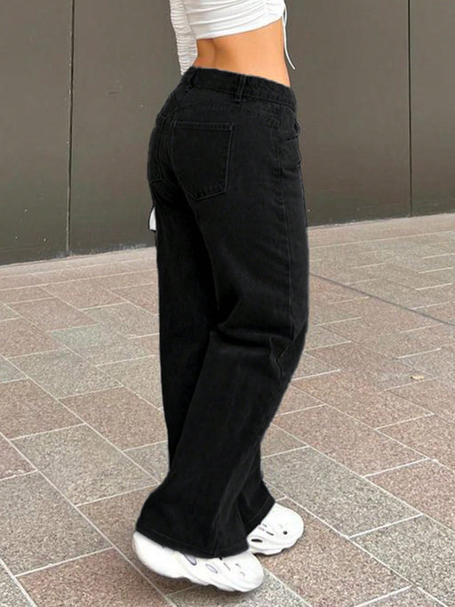 SHEIN Jeans rectos y casuales holgados de estilo retro para mujer - Quierox - Tienda Online