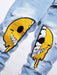 Shein Jeans rotos con gráfico de dibujos animados para hombres - Quierox - Tienda Online