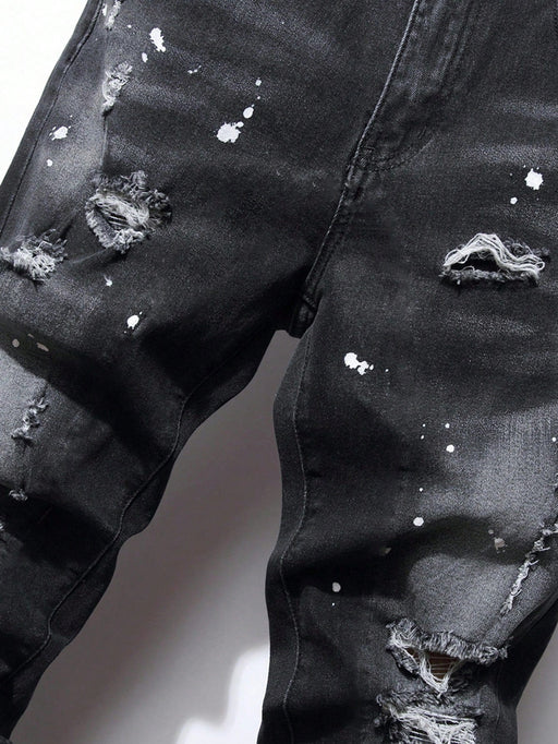 SHEIN Jeans rotos y salpicados de pintura para chico adolescente - Quierox - Tienda Online