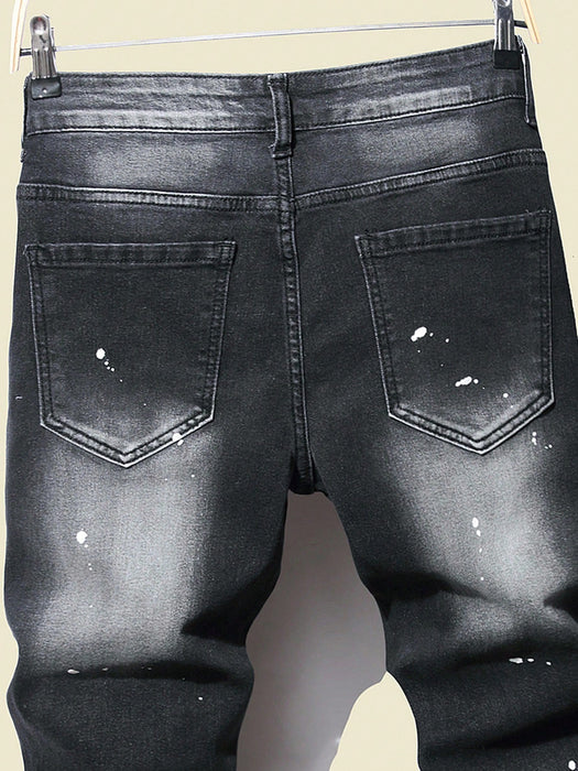 SHEIN Jeans rotos y salpicados de pintura para chico adolescente - Quierox - Tienda Online