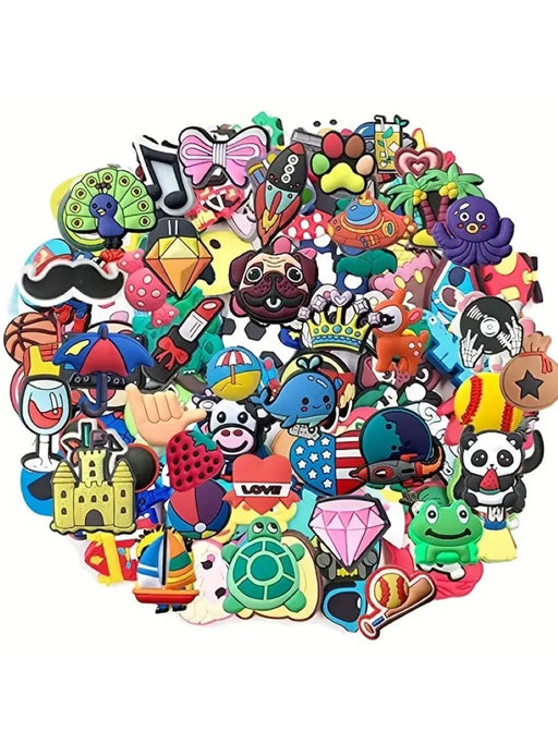 Shein Juego aleatorio de 20 piezas de dijes de PVC con diseños de dibujos animados para decorar zapatos - Quierox - Tienda Online