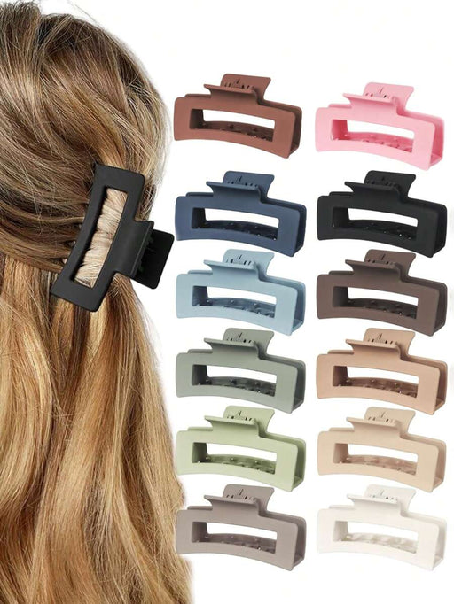 Shein Juego de 12 pinzas para el pelo elegantes y sencillas de color liso - Quierox - Tienda Online