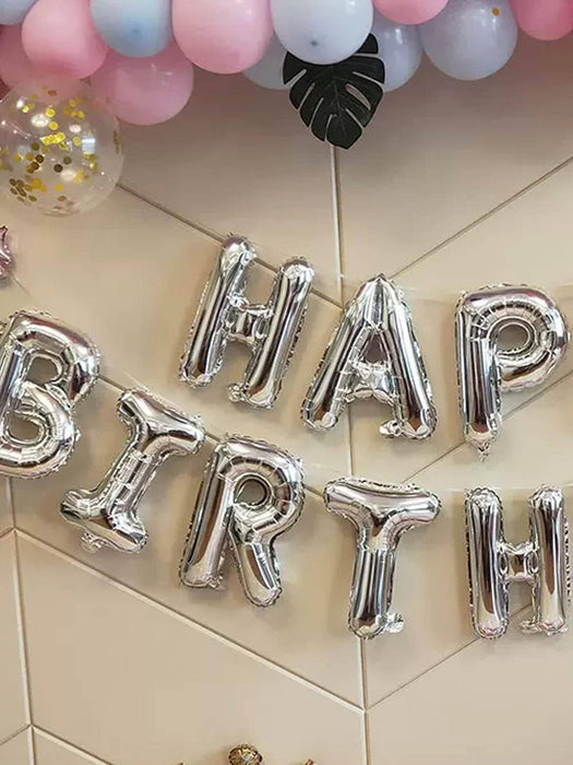 SHEIN Juego de 13 globos de polietileno, diseño de letras modernas, decorativos para fiestas - Quierox - Tienda Online