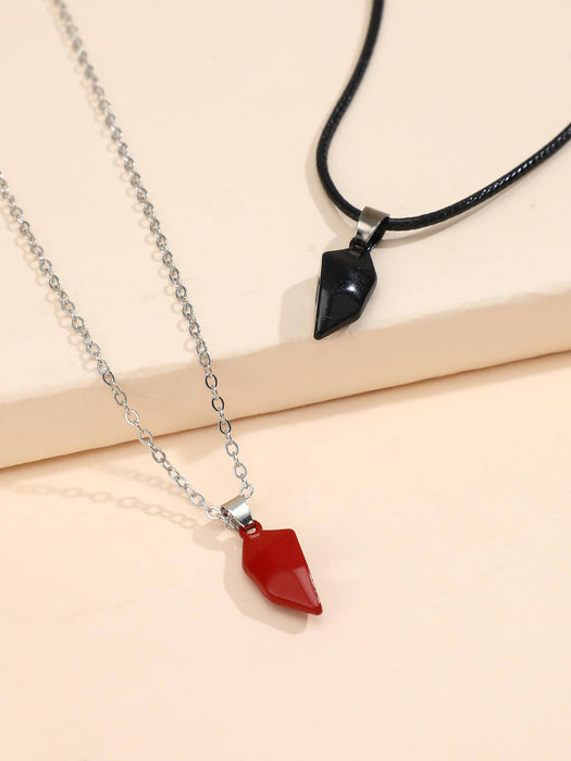 Shein Juego de 2 collares con dijes de corazón magnéticos para parejas - Quierox - Tienda Online