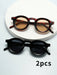 SHEIN Juego de 2 gafas de montura redonda y retro, con diseño sencillo - Quierox - Tienda Online