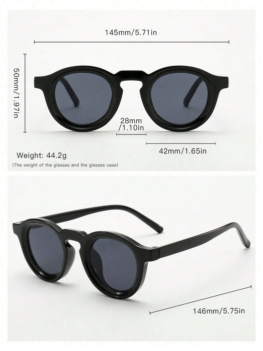 SHEIN Juego de 2 gafas de montura redonda y retro, con diseño sencillo - Quierox - Tienda Online