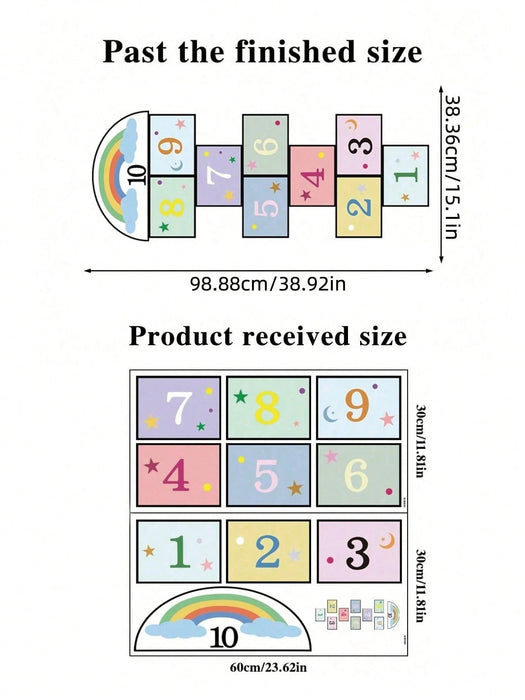 SHEIN Juego de 2 pegatinas autoadhesivas para suelo con diseño de rayuela 30*60CM - Quierox - Tienda Online