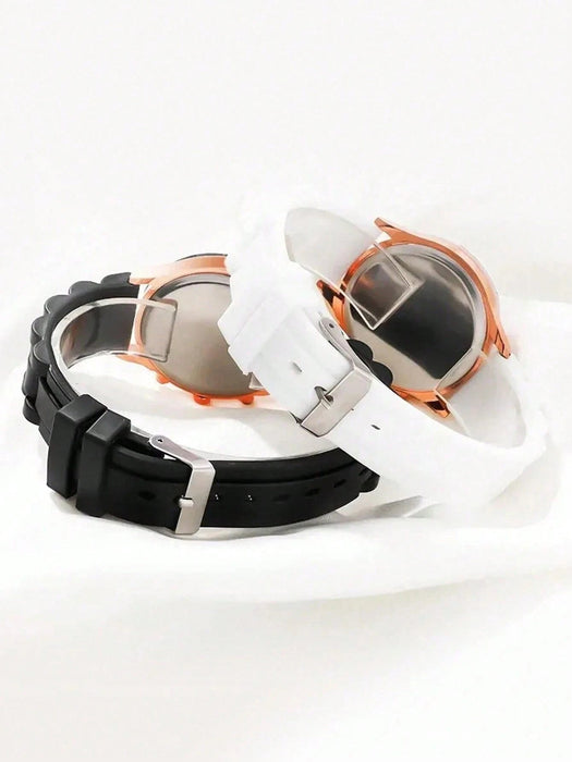 SHEIN Juego de 2 relojes de cuarzo con correa de silicona para parejas - Quierox - Tienda Online