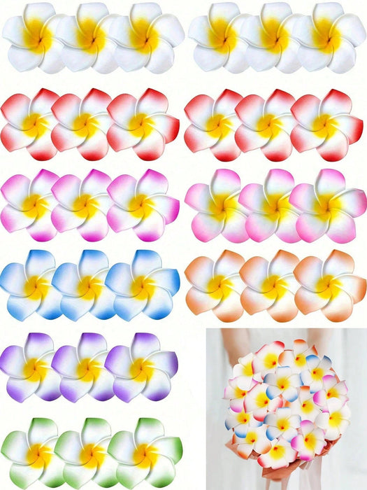 Shein Juego de 20 piezas de Flores hawaianas, flores de hibisco de 2,5 pulgadas para decoraciones de fiesta tropical - Quierox - Tienda Online
