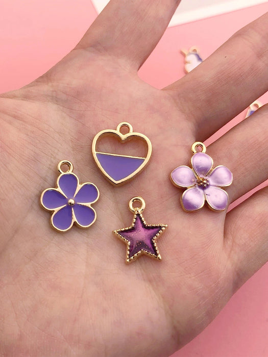 Shein Juego de 25 colgantes de aleación de flores y unicornios - Quierox - Tienda Online